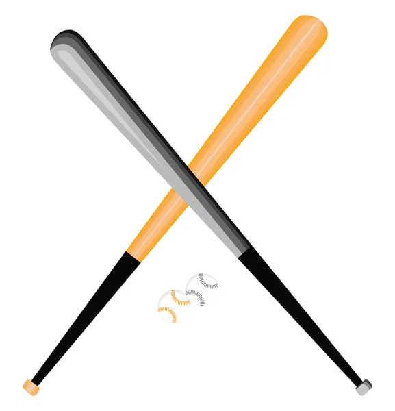 Baseball Fladdermöss Med Bollar Illustration Vektor Vit Bakgrund — Stock vektor