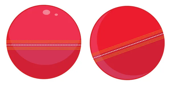 Két Piros Golyó Illusztráció Vektor Fehér Háttér — Stock Vector