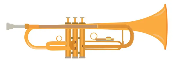 Tromba Gialla Illustrazione Vettore Sfondo Bianco — Vettoriale Stock