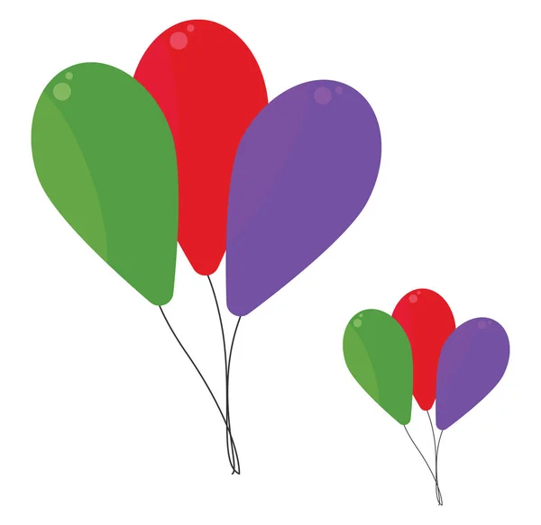 Beyaz Zemin Üzerinde Doğum Günü Balonları Illüstrasyon Vektör — Stok Vektör