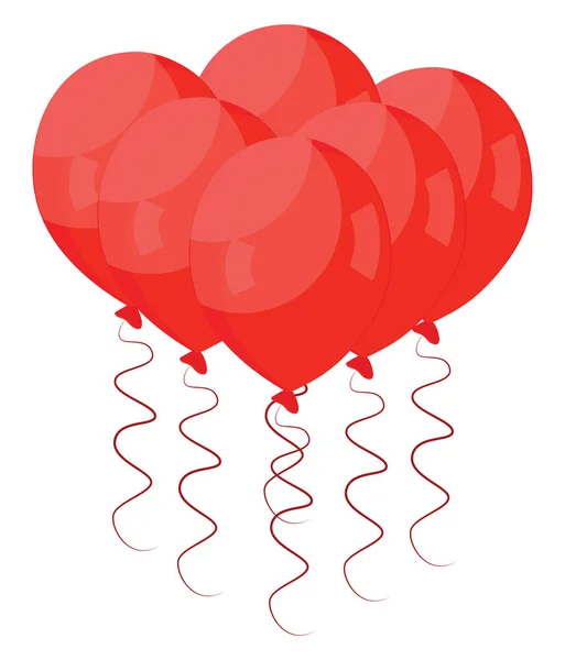 Ballons Rouges Illustration Vecteur Sur Fond Blanc — Image vectorielle