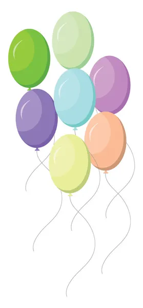 Kleurrijke Ballonnen Illustratie Vector Een Witte Achtergrond — Stockvector