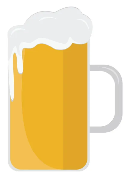 Taza Cerveza Ilustración Vector Sobre Fondo Blanco — Archivo Imágenes Vectoriales