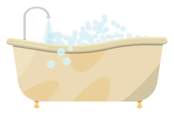 Vasca Bagno Con Bolle Illustrazione Vettore Sfondo Bianco — Vettoriale Stock