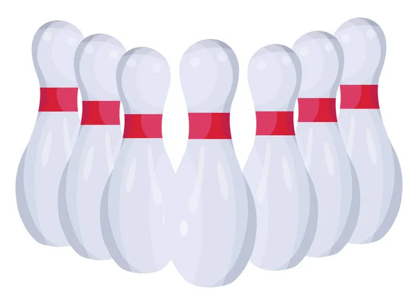 Bowling Stift Illustration Vektor Vit Bakgrund — Stock vektor