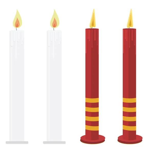 Candles Stick Illustration Vector White Background — Stock Vector