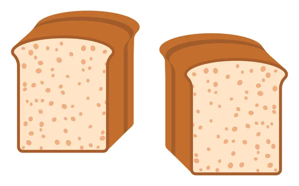 Brot Halbiert Illustration Vektor Auf Weißem Hintergrund — Stockvektor
