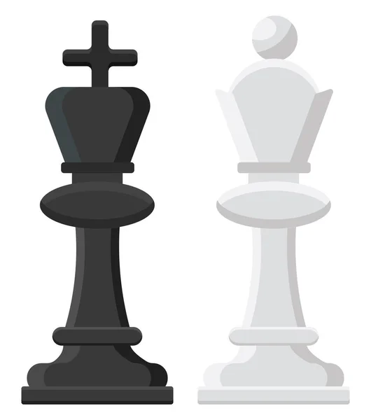 チェスキングとクイーンイラスト白い背景のベクトル — ストックベクタ