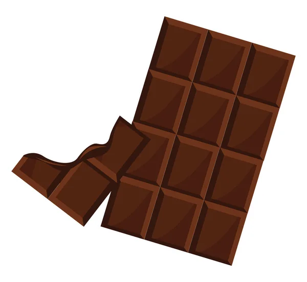 Comer Chocolate Ilustración Vector Sobre Fondo Blanco — Vector de stock