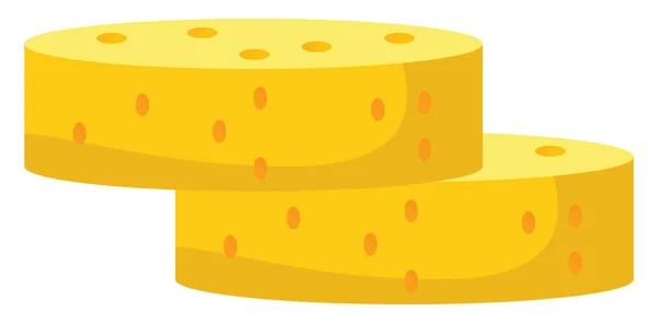 大きなチーズ イラスト 白い背景のベクトル — ストックベクタ