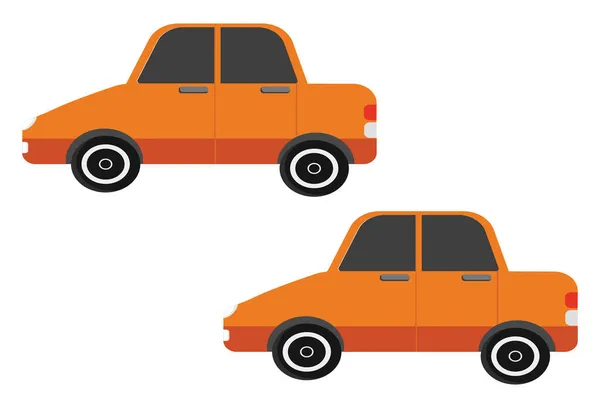 Pomarańczowy Samochód Ilustracja Wektor Białym Tle — Wektor stockowy