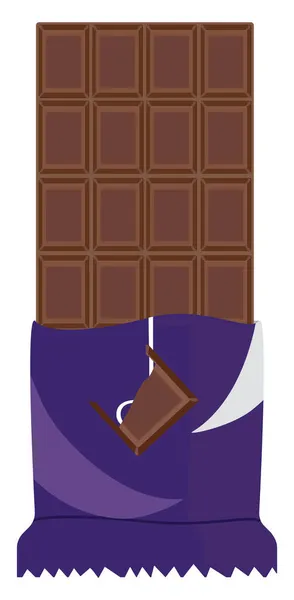 Chocolate Embrulhado Ilustração Vetor Sobre Fundo Branco —  Vetores de Stock