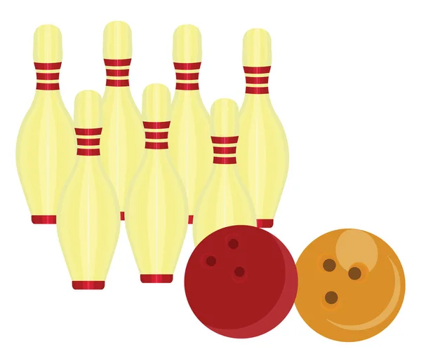 Épingles Bowling Illustration Vecteur Sur Fond Blanc — Image vectorielle