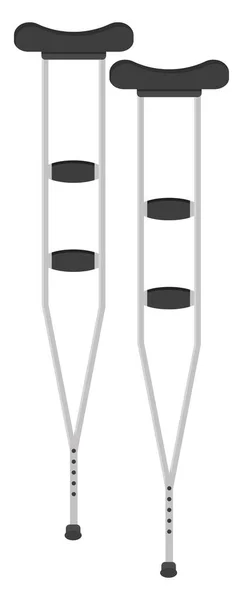 Помощь Костылей Иллюстрация Вектор Белом Фоне — стоковый вектор