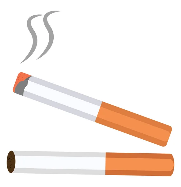 Cigarettes Smoking Illustration Vector White Background — Stock Vector