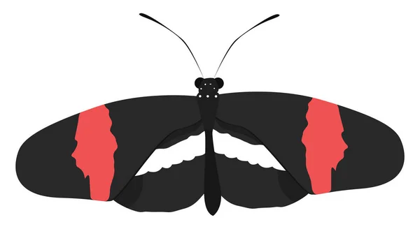 Farfalla Cremisi Illustrazione Vettore Sfondo Bianco — Vettoriale Stock