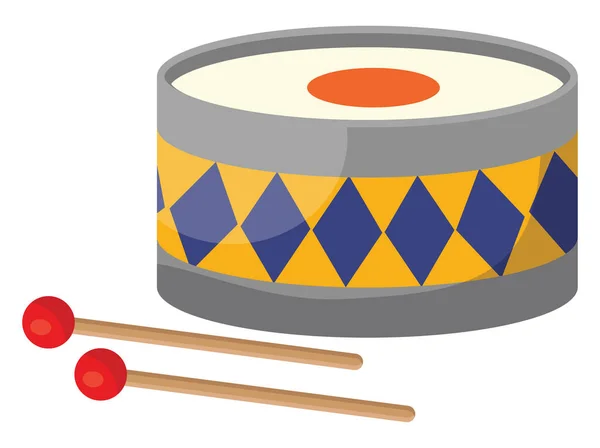 Drum Instrument Ilustracja Wektor Białym Tle — Wektor stockowy