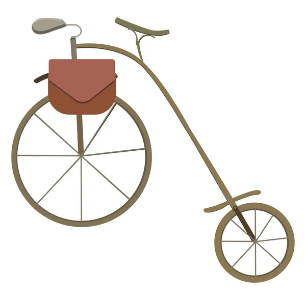 Vieja Bicicleta Retro Ilustración Vector Sobre Fondo Blanco — Vector de stock