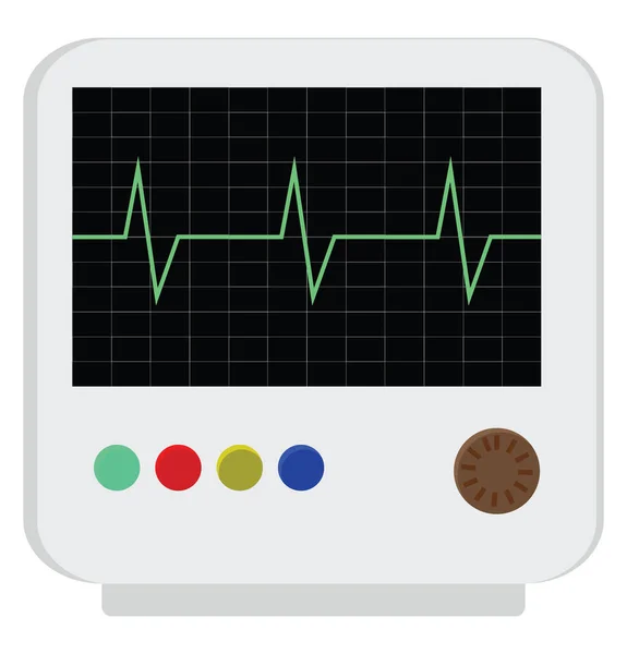 Ecg Medical Monitor Illustration Vector White Background — Stock Vector