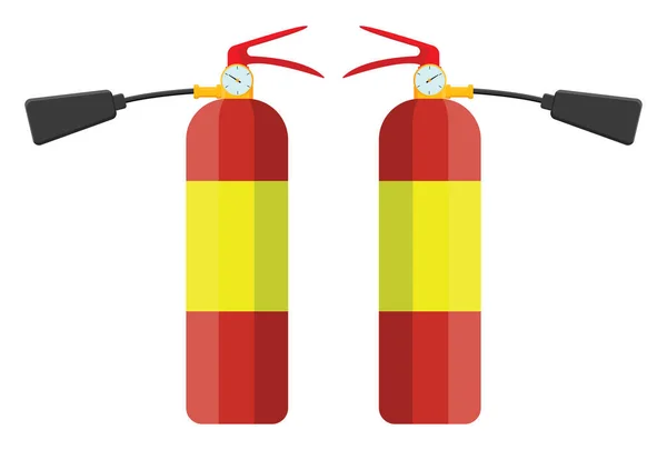 2つの消火器 イラスト 白い背景のベクトル — ストックベクタ