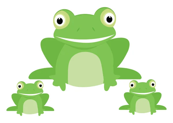 緑のカエル イラスト 白い背景のベクトル — ストックベクタ