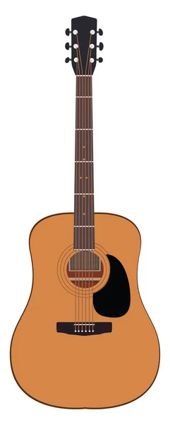 Guitarra Acústica Ilustração Vetor Sobre Fundo Branco — Vetor de Stock