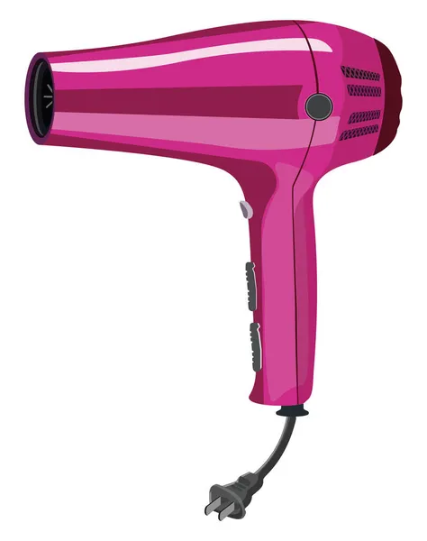 Roze Haardroger Illustratie Vector Een Witte Achtergrond — Stockvector