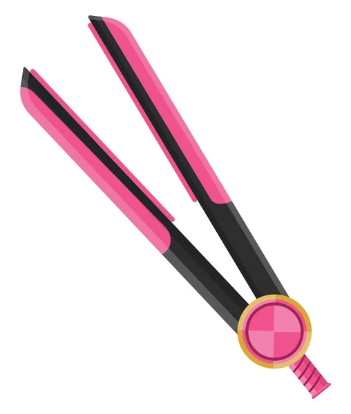 Pink Hair Straightener Illustration Vector White Background — Stock Vector