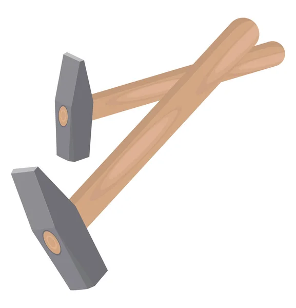 Wooden Hammer Illustration Vector White Background — Stock Vector