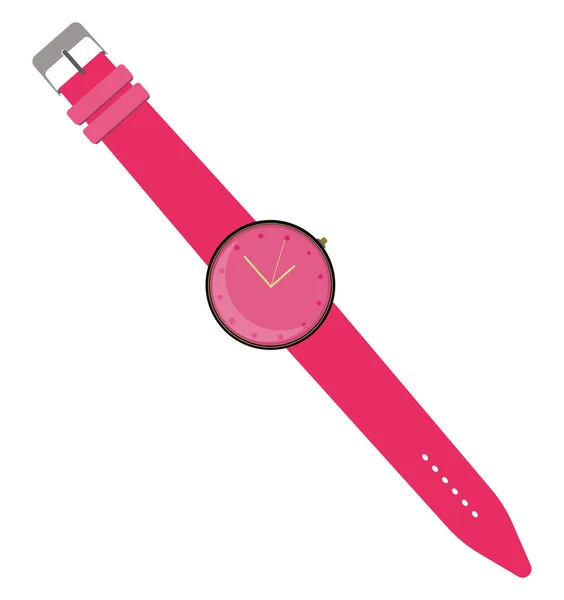 Orologio Mano Rosa Illustrazione Vettore Sfondo Bianco — Vettoriale Stock