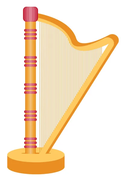 Harp Instrument Illustration Vector White Background — Stock Vector