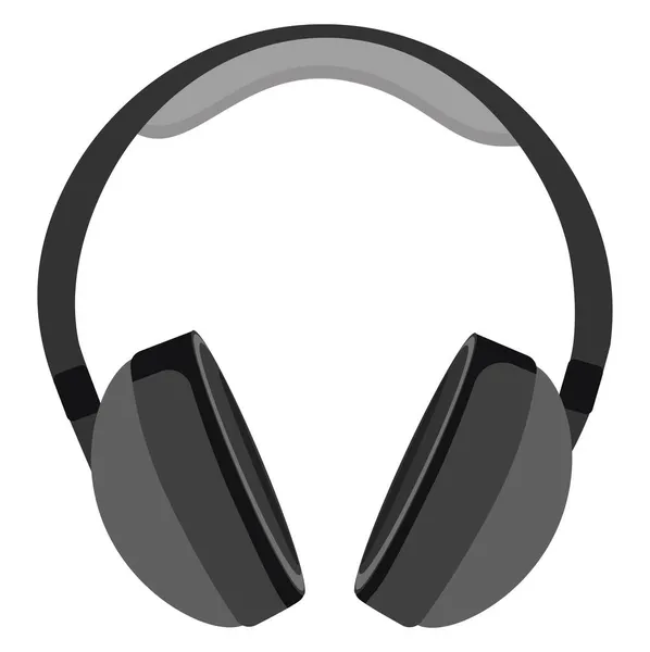 Schwarze Kopfhörer Illustration Vektor Auf Weißem Hintergrund — Stockvektor