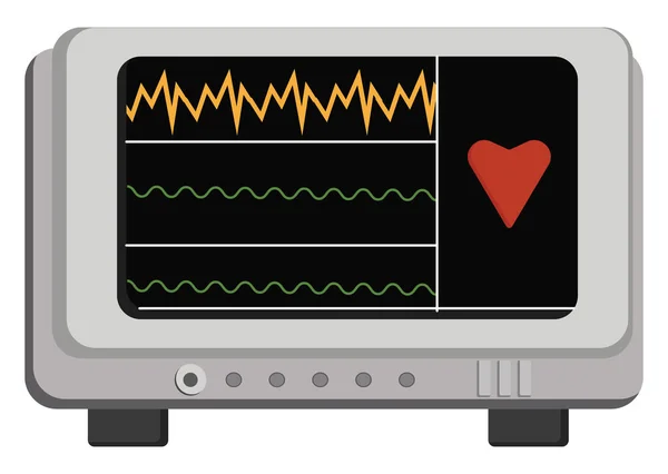 Monitor Frecuencia Cardíaca Ilustración Vector Sobre Fondo Blanco — Archivo Imágenes Vectoriales