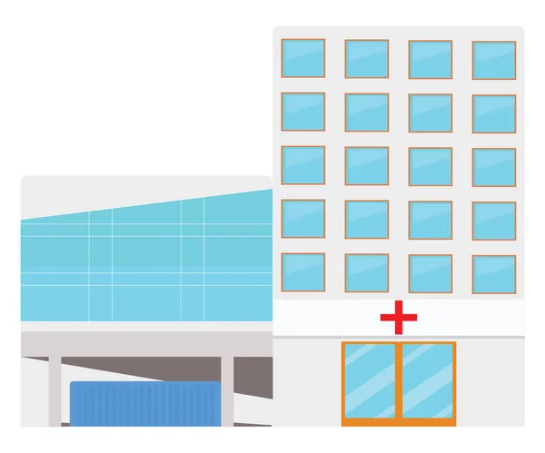 Edificio Del Hospital Ilustración Vector Sobre Fondo Blanco — Vector de stock