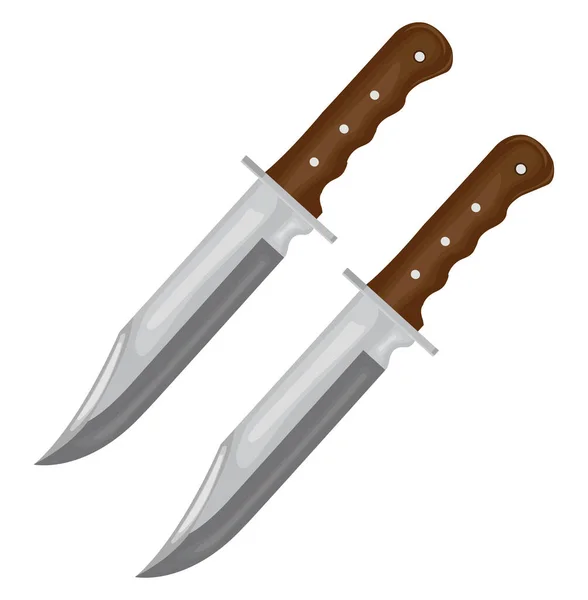 2つの小さなナイフ イラスト 白い背景のベクトル — ストックベクタ