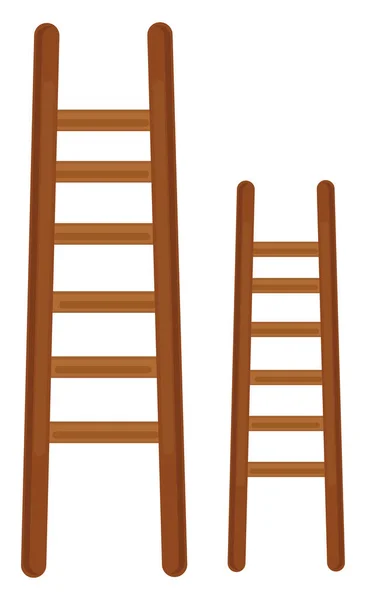 Houten Ladder Illustratie Vector Een Witte Achtergrond — Stockvector