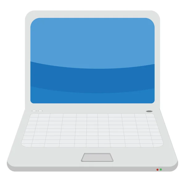 Laptop Aberto Ilustração Vetor Fundo Branco — Vetor de Stock