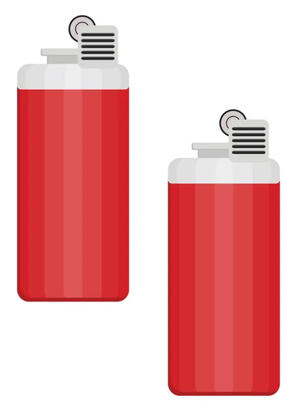 Červený Zapalovač Ilustrace Vektor Bílém Pozadí — Stockový vektor