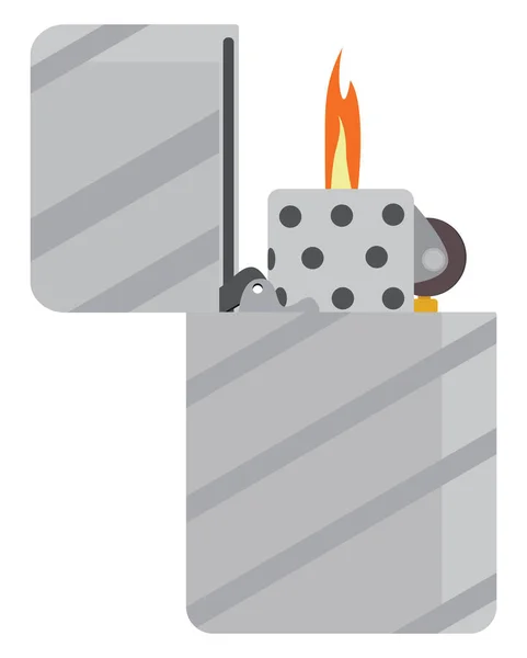 Zippo Lighter Illustration Vector White Background — Stock Vector