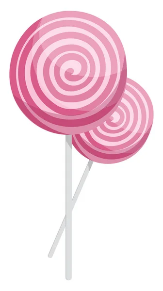 Roze Lolly Illustratie Vector Een Witte Achtergrond — Stockvector