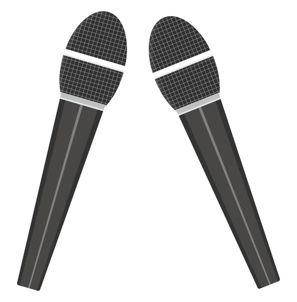 Éneklő Mikrofon Illusztráció Vektor Fehér Alapon — Stock Vector