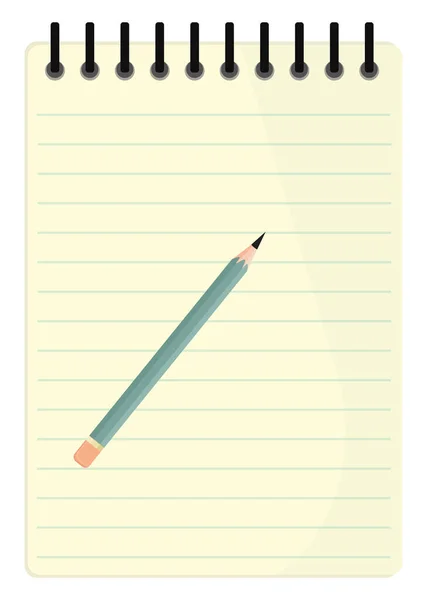 Cuaderno Con Pluma Ilustración Vector Sobre Fondo Blanco — Vector de stock