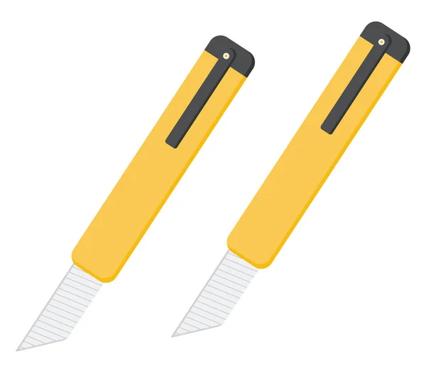 白色背景上的黄色手术刀 — 图库矢量图片