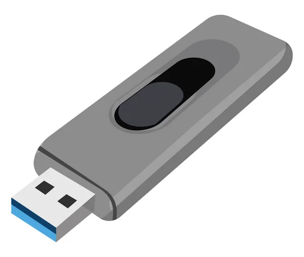 Pen Drive Gris Ilustración Vector Sobre Fondo Blanco — Archivo Imágenes Vectoriales