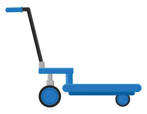 Blauwe Platform Trolley Illustratie Vector Een Witte Achtergrond — Stockvector