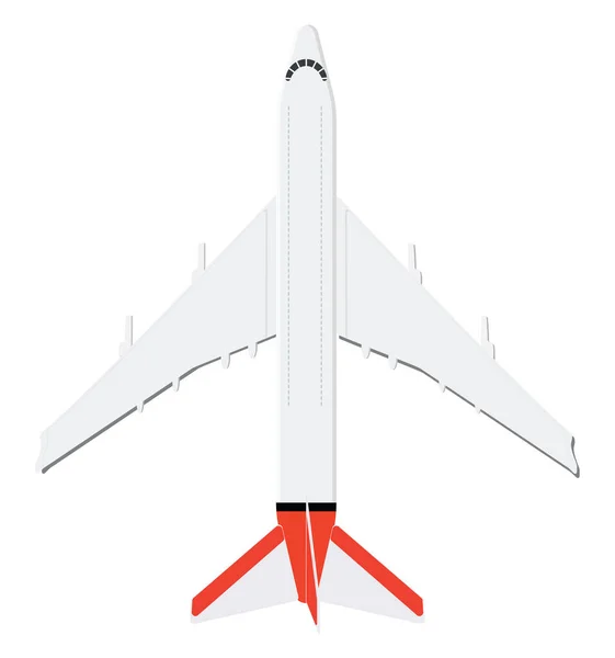 Pesawat Besar Terbang Ilustrasi Vektor Pada Latar Belakang Putih - Stok Vektor