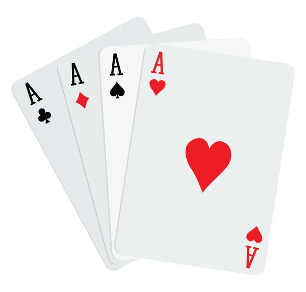 Beyaz Arkaplanda Oyun Kartları Illüstrasyon Vektör — Stok Vektör
