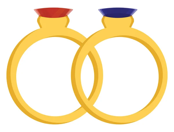 結婚指輪イラスト白い背景のベクトル — ストックベクタ