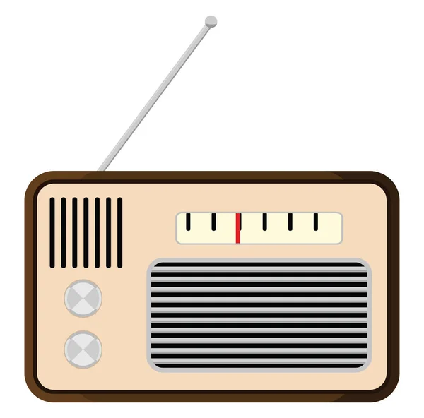 Старое Радио Иллюстрация Вектор Белом Фоне — стоковый вектор