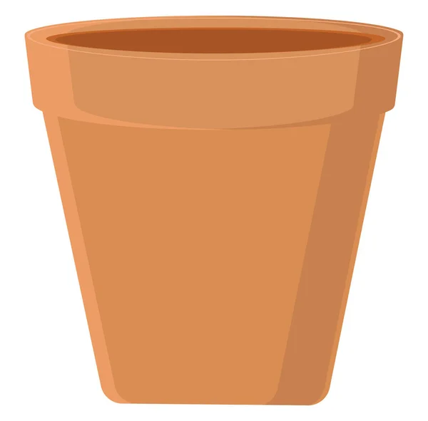 Empty Plant Pot Illustration Vector White Background — Stock Vector